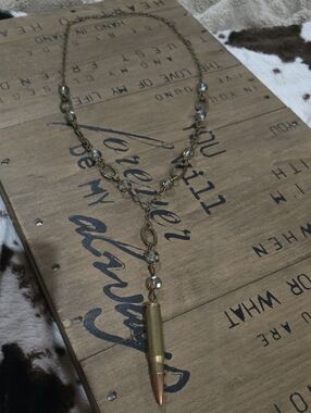 Smoky Bead Bullet Pendant Necklace - Women's Fashion Jewelry